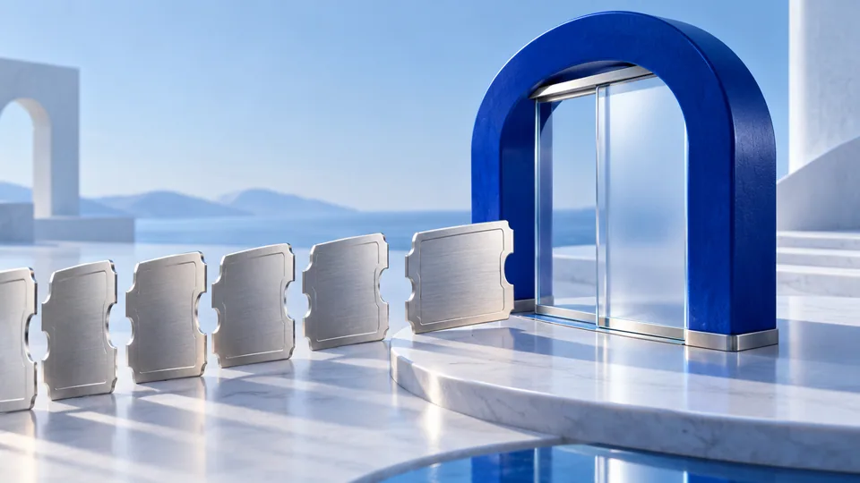 Order tickets wait beside a blue gate, illustrating an unfilled limit order.